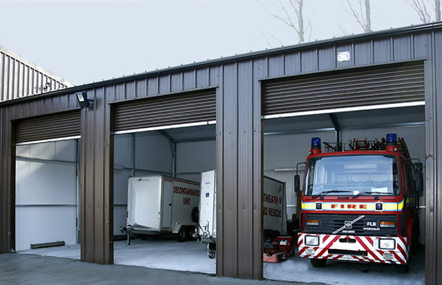 Fire Station with fire engine 