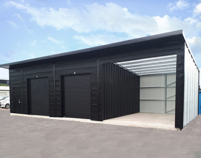 2 garages with one large work unit