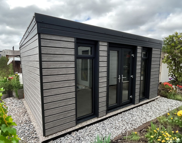 pent-garden-room Two Tone Garage
